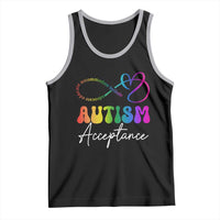 Autism Acceptance Tank Top Advocate Educate Accomodate Include Rainbow Infinity Symbol