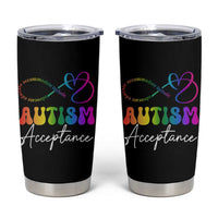 Autism Acceptance Tumbler Cup Advocate Educate Accomodate Include Rainbow Infinity Symbol