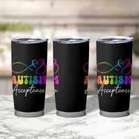 Autism Acceptance Tumbler Cup Advocate Educate Accomodate Include Rainbow Infinity Symbol