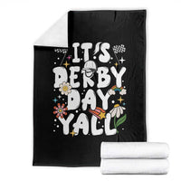 It's Derby Day Y'All Throw Blanket Retro Groovy KY Horse Racing