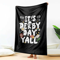 It's Derby Day Y'All Throw Blanket Retro Groovy KY Horse Racing