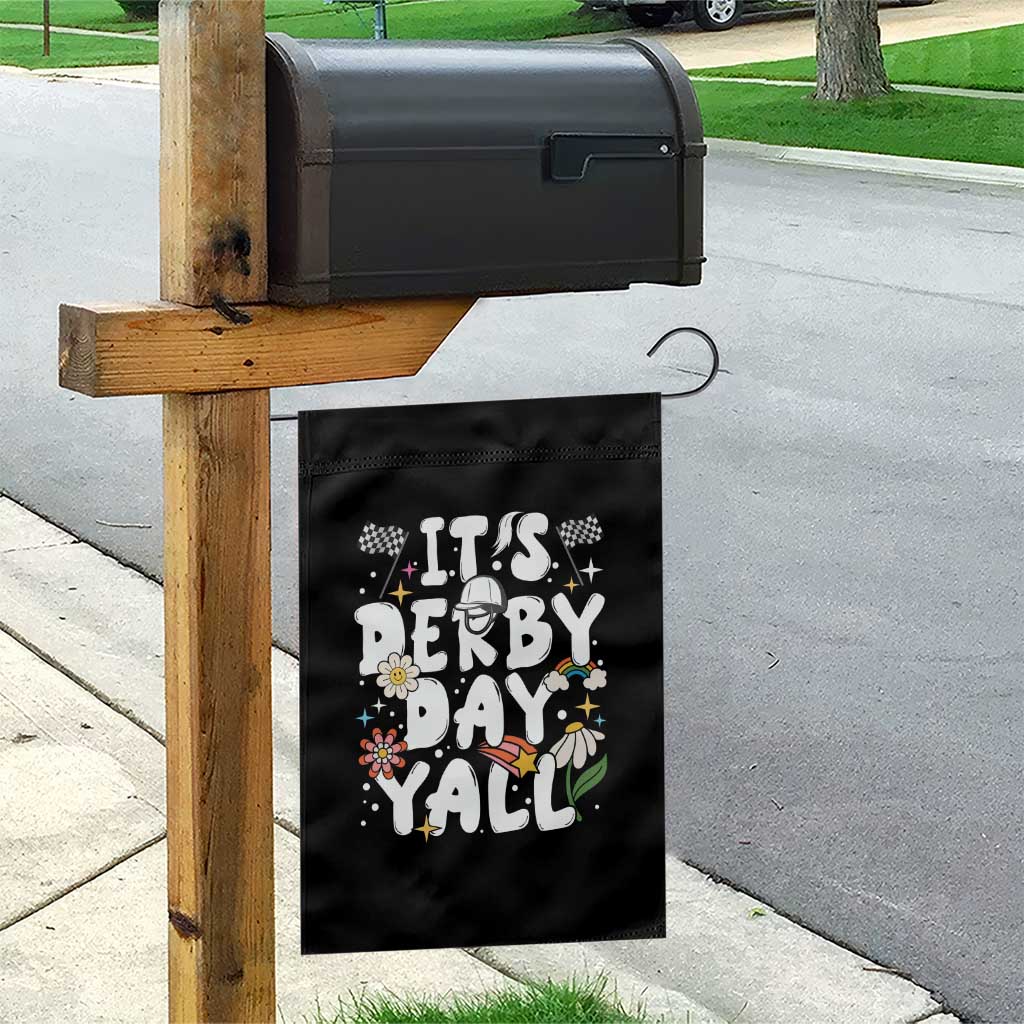 It's Derby Day Y'All Garden Flag Retro Groovy KY Horse Racing