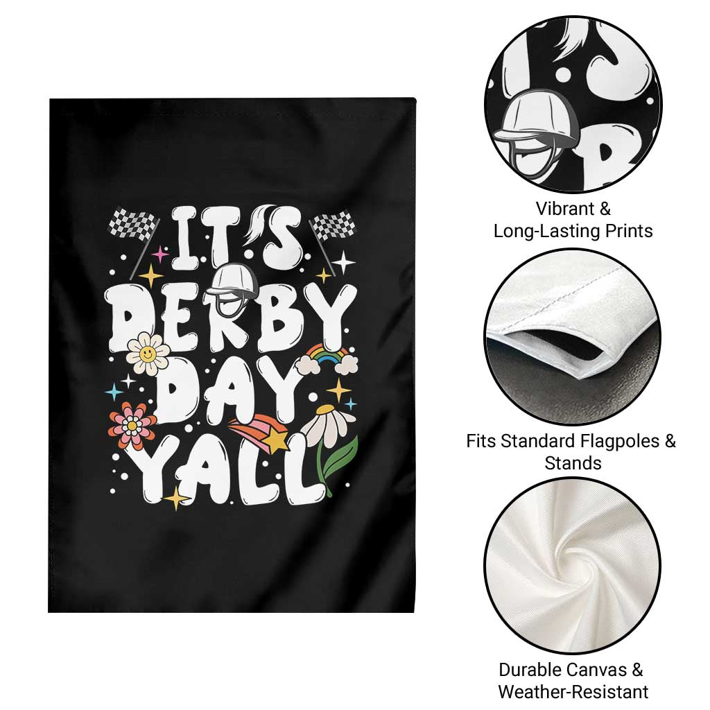 It's Derby Day Y'All Garden Flag Retro Groovy KY Horse Racing