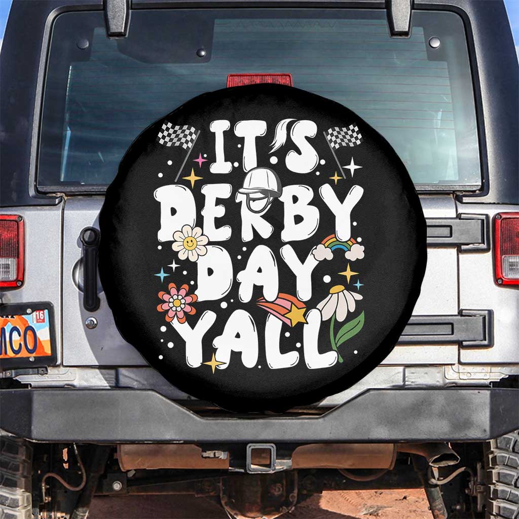 It's Derby Day Y'All Spare Tire Cover Retro Groovy KY Horse Racing