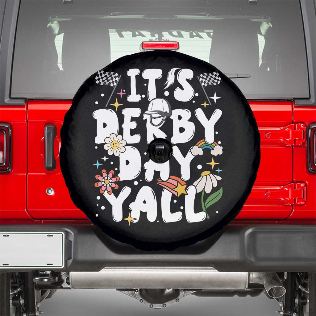 It's Derby Day Y'All Spare Tire Cover Retro Groovy KY Horse Racing