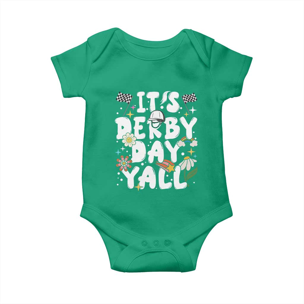 It's Derby Day Y'All Baby Onesie Retro Groovy KY Horse Racing