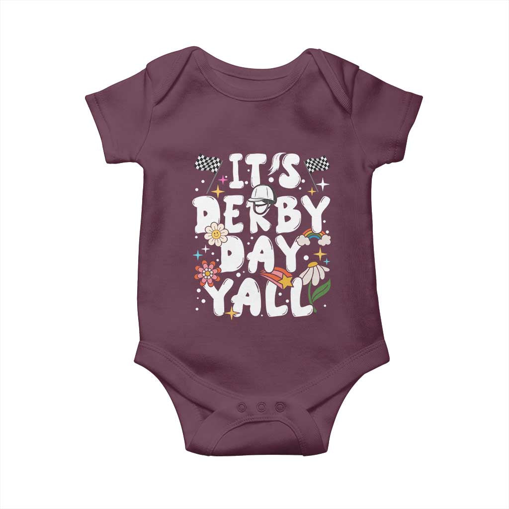 It's Derby Day Y'All Baby Onesie Retro Groovy KY Horse Racing