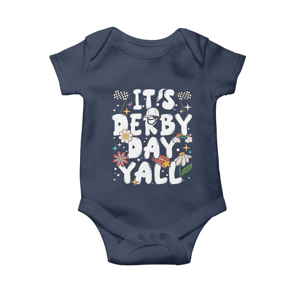 It's Derby Day Y'All Baby Onesie Retro Groovy KY Horse Racing