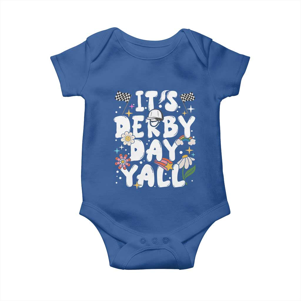 It's Derby Day Y'All Baby Onesie Retro Groovy KY Horse Racing