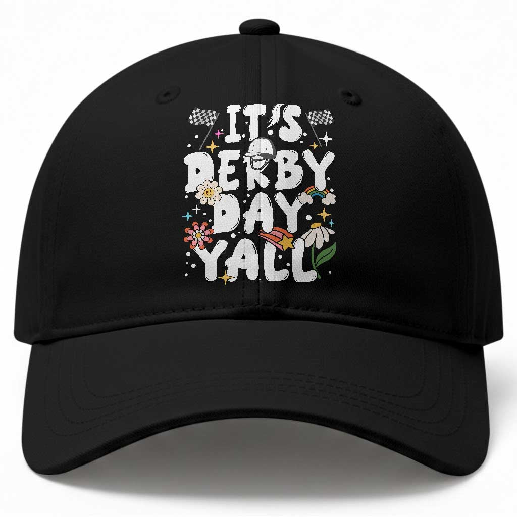 It's Derby Day Y'All Baseball Cap Retro Groovy KY Horse Racing