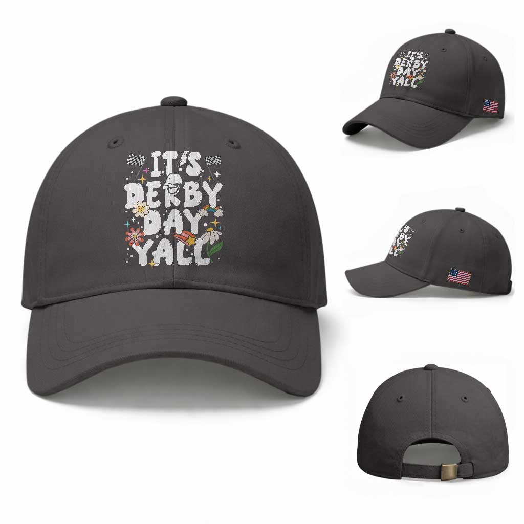 It's Derby Day Y'All Baseball Cap Retro Groovy KY Horse Racing