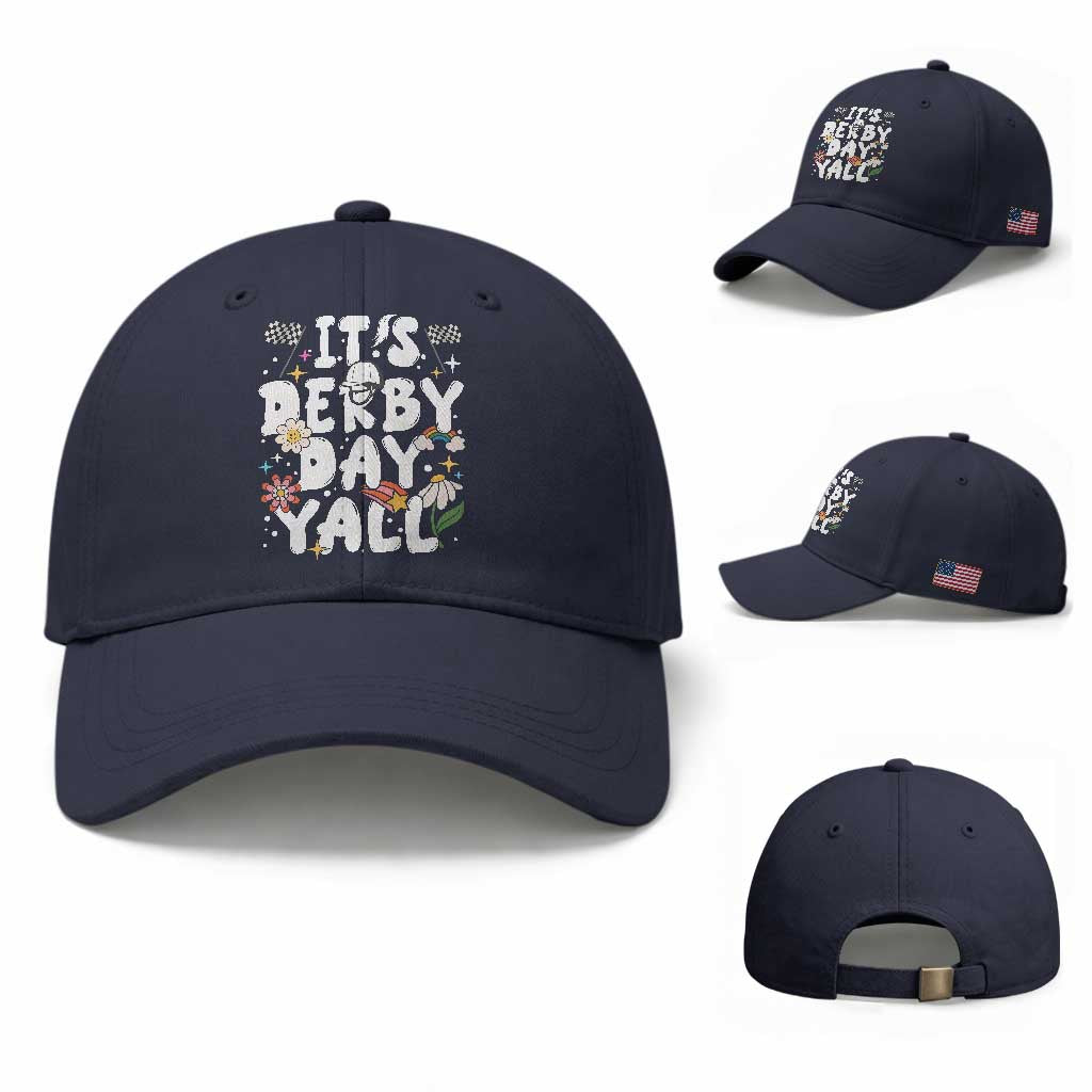 It's Derby Day Y'All Baseball Cap Retro Groovy KY Horse Racing