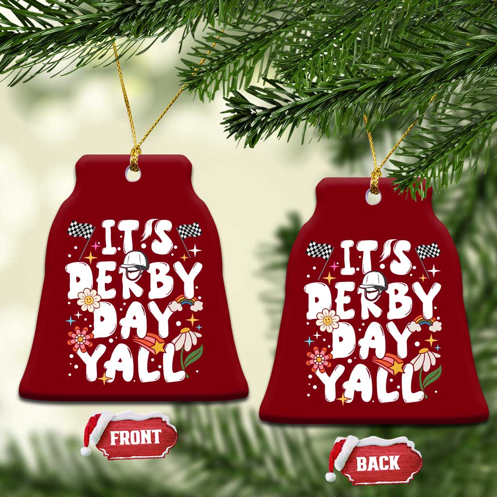 It's Derby Day Y'All Ceramic Ornament Retro Groovy KY Horse Racing