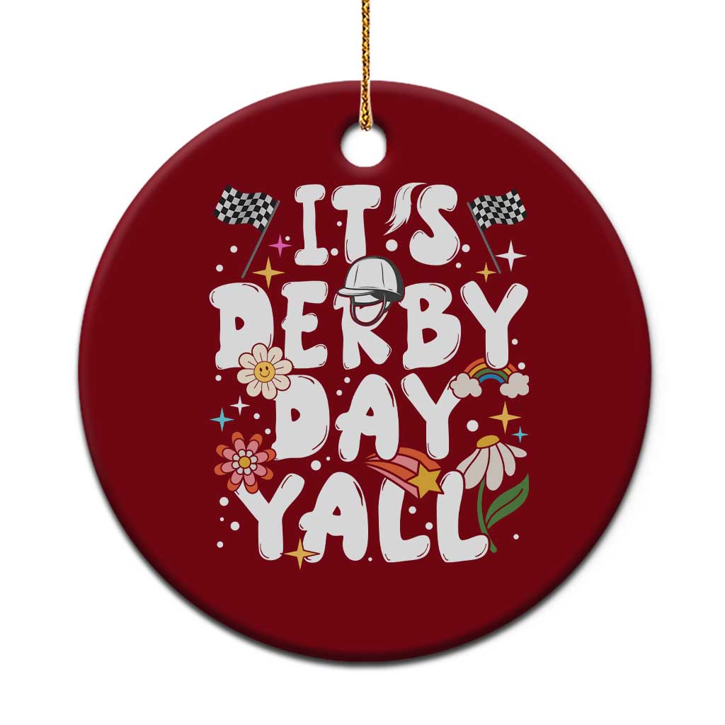 It's Derby Day Y'All Ceramic Ornament Retro Groovy KY Horse Racing