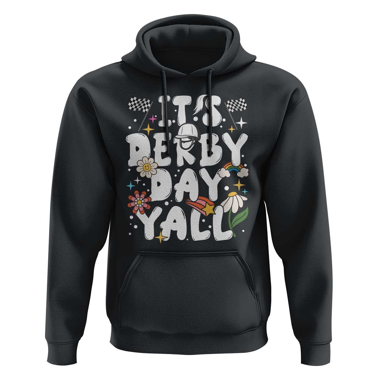 It's Derby Day Y'All Hoodie Retro Groovy KY Horse Racing