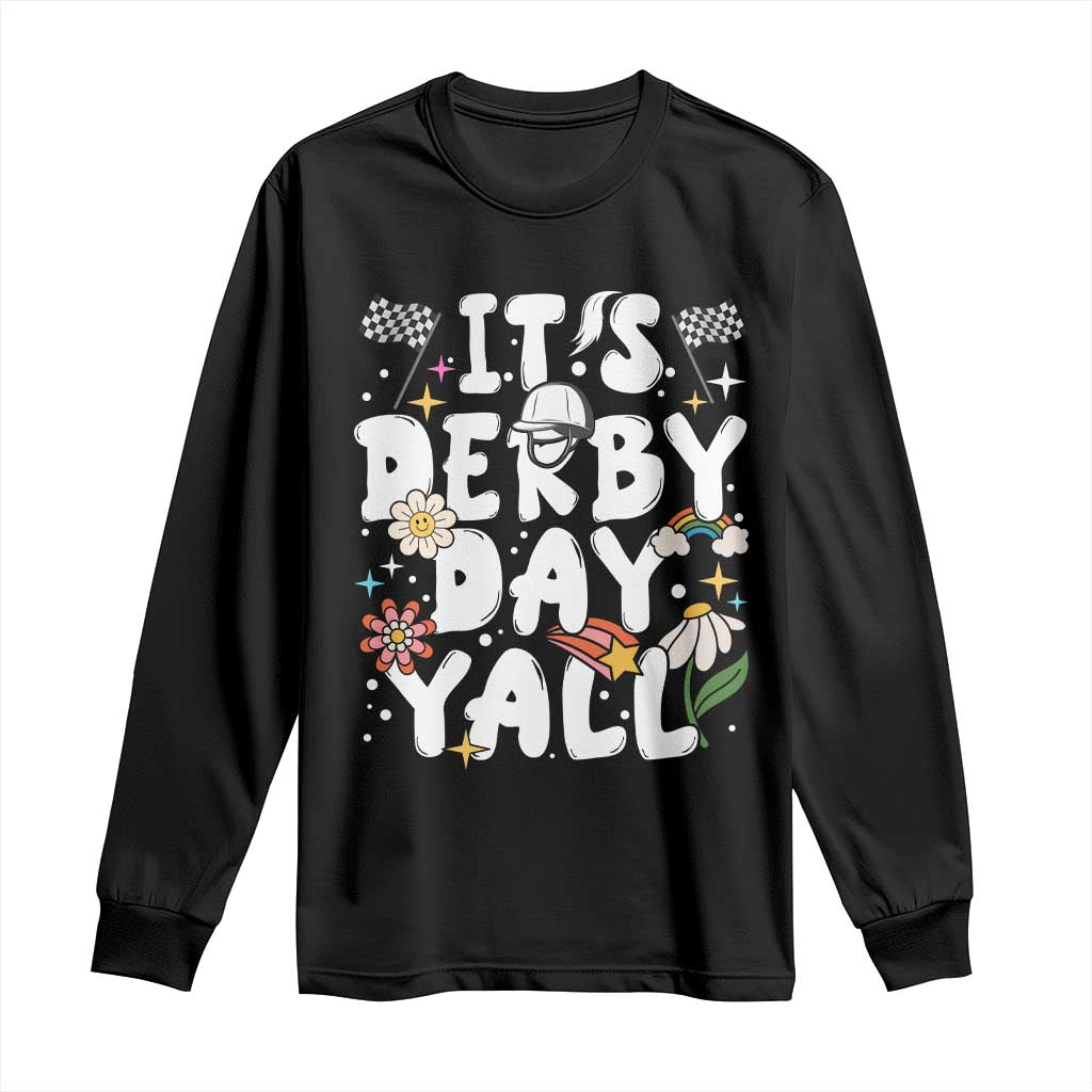 It's Derby Day Y'All Long Sleeve Shirt Retro Groovy KY Horse Racing