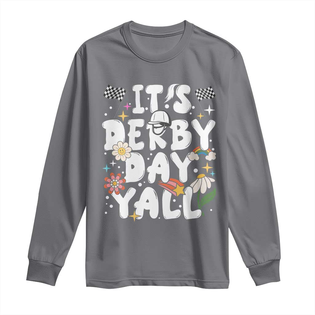 It's Derby Day Y'All Long Sleeve Shirt Retro Groovy KY Horse Racing