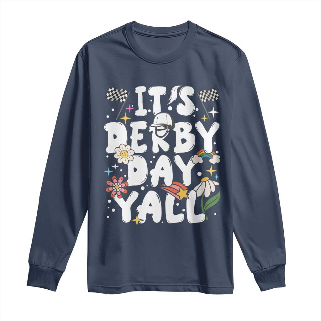 It's Derby Day Y'All Long Sleeve Shirt Retro Groovy KY Horse Racing