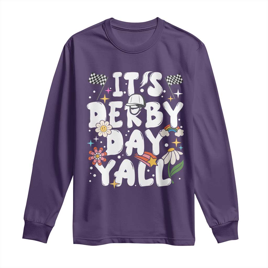 It's Derby Day Y'All Long Sleeve Shirt Retro Groovy KY Horse Racing