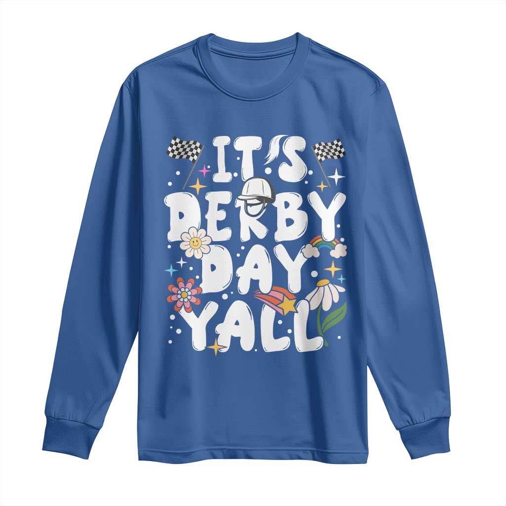 It's Derby Day Y'All Long Sleeve Shirt Retro Groovy KY Horse Racing
