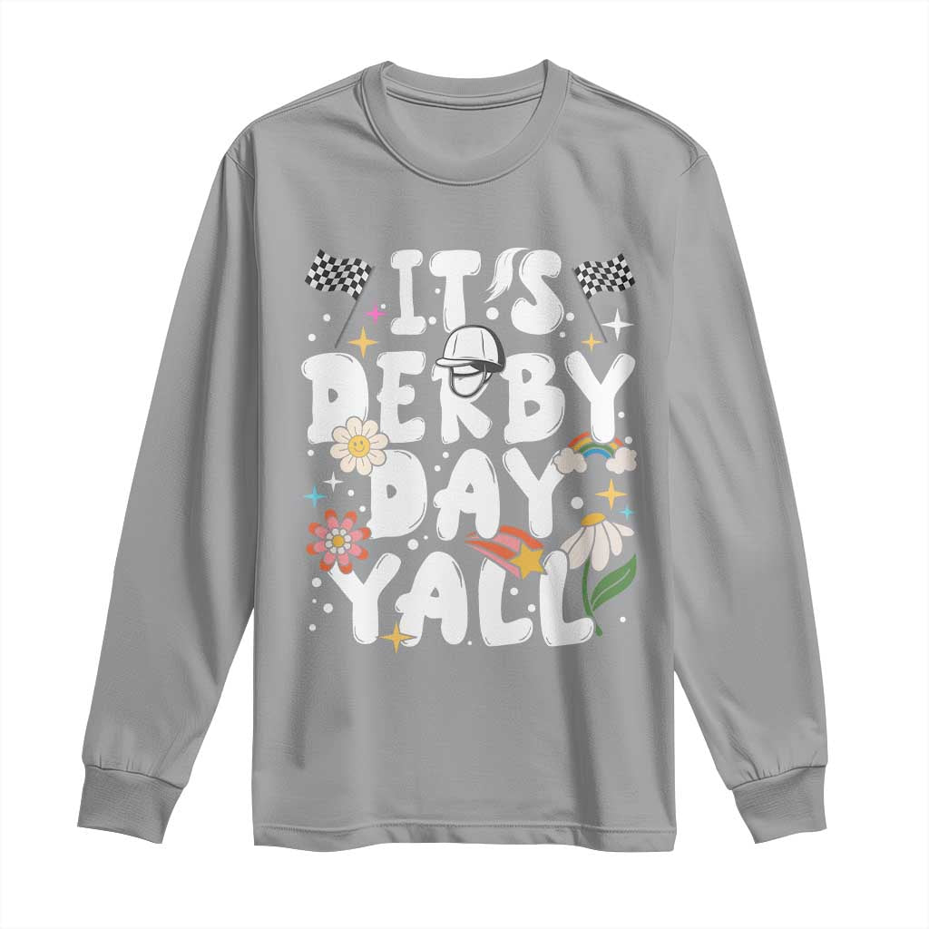 It's Derby Day Y'All Long Sleeve Shirt Retro Groovy KY Horse Racing