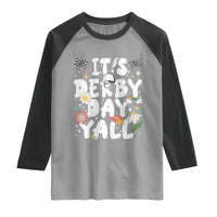 It's Derby Day Y'All Raglan Shirt Retro Groovy KY Horse Racing