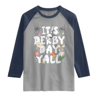 It's Derby Day Y'All Raglan Shirt Retro Groovy KY Horse Racing