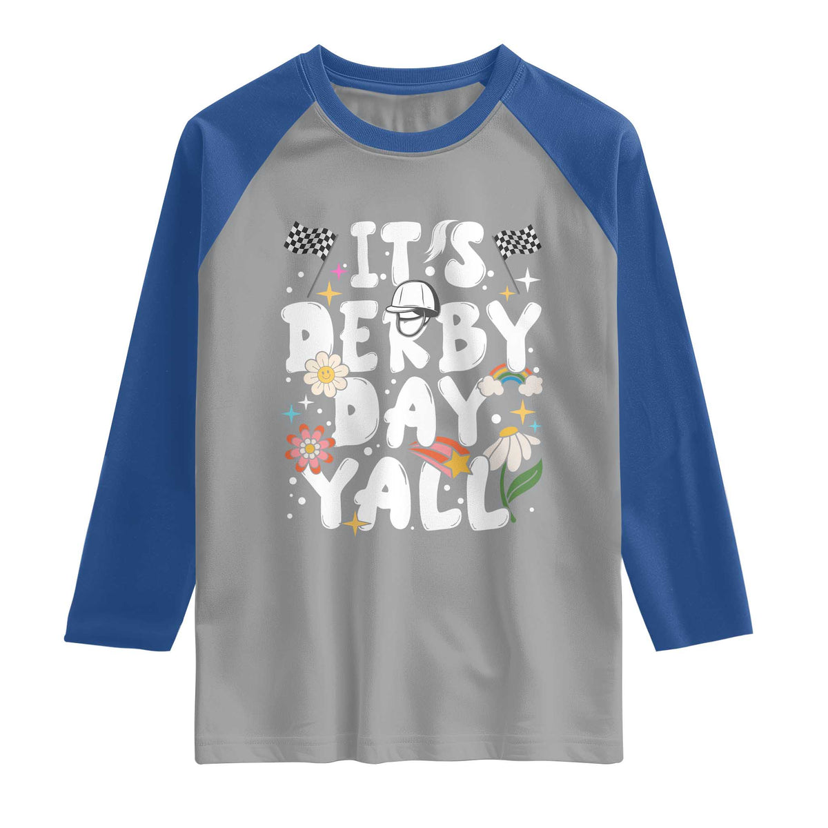 It's Derby Day Y'All Raglan Shirt Retro Groovy KY Horse Racing