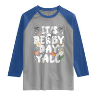 It's Derby Day Y'All Raglan Shirt Retro Groovy KY Horse Racing