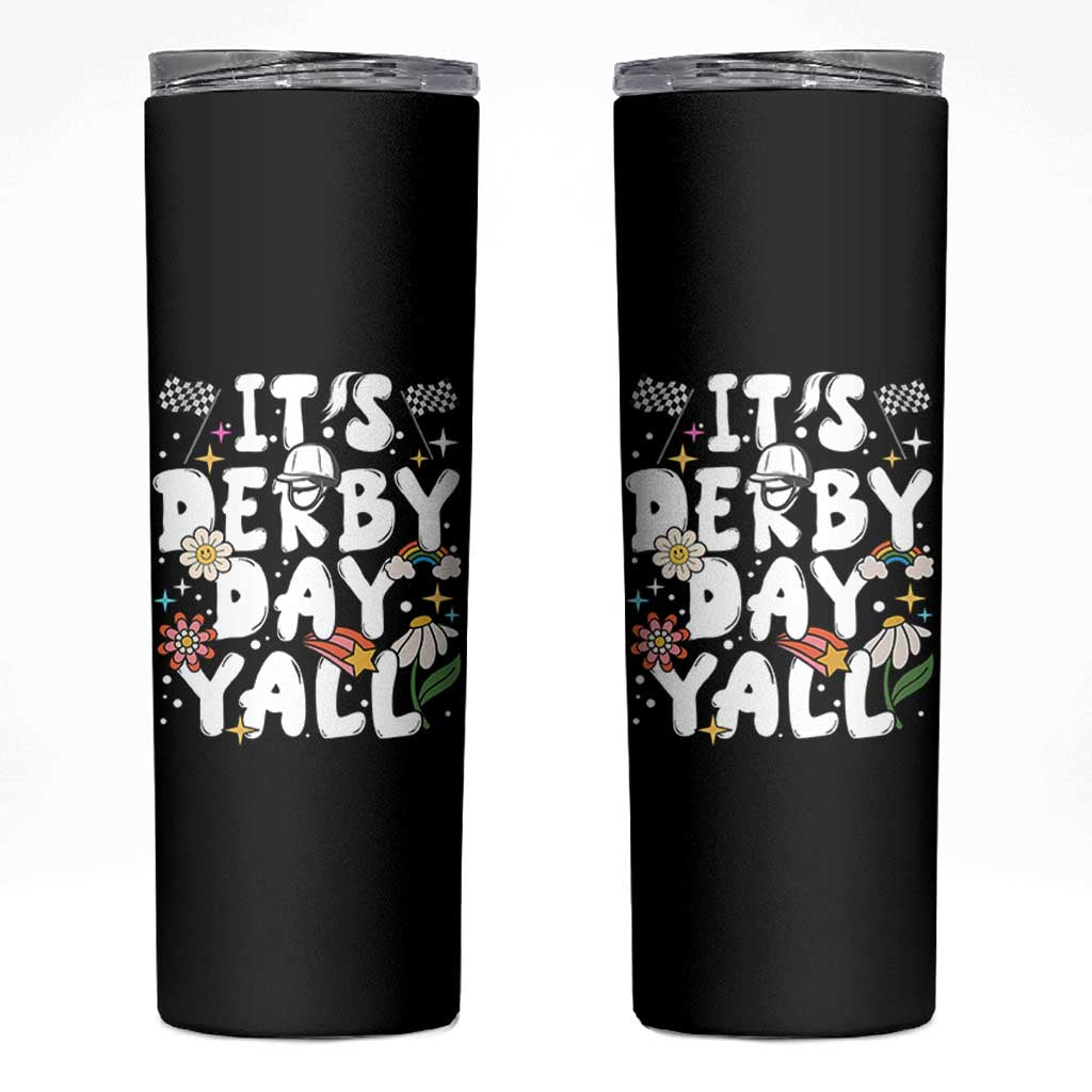 It's Derby Day Y'All Skinny Tumbler Retro Groovy KY Horse Racing