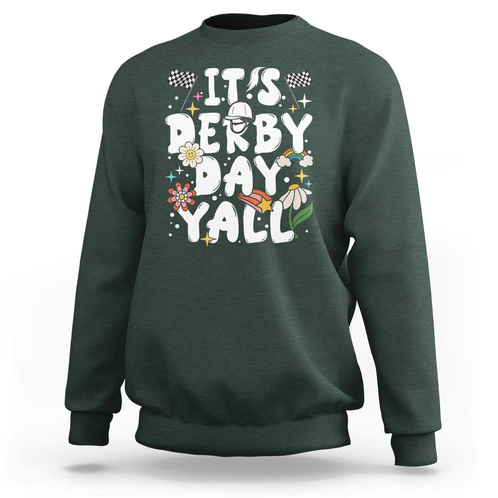 It's Derby Day Y'All Sweatshirt Retro Groovy KY Horse Racing