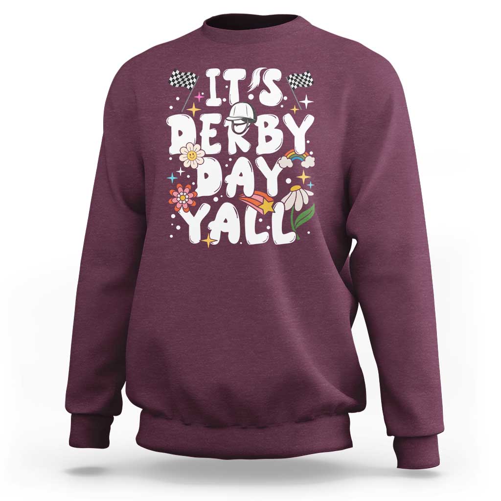 It's Derby Day Y'All Sweatshirt Retro Groovy KY Horse Racing