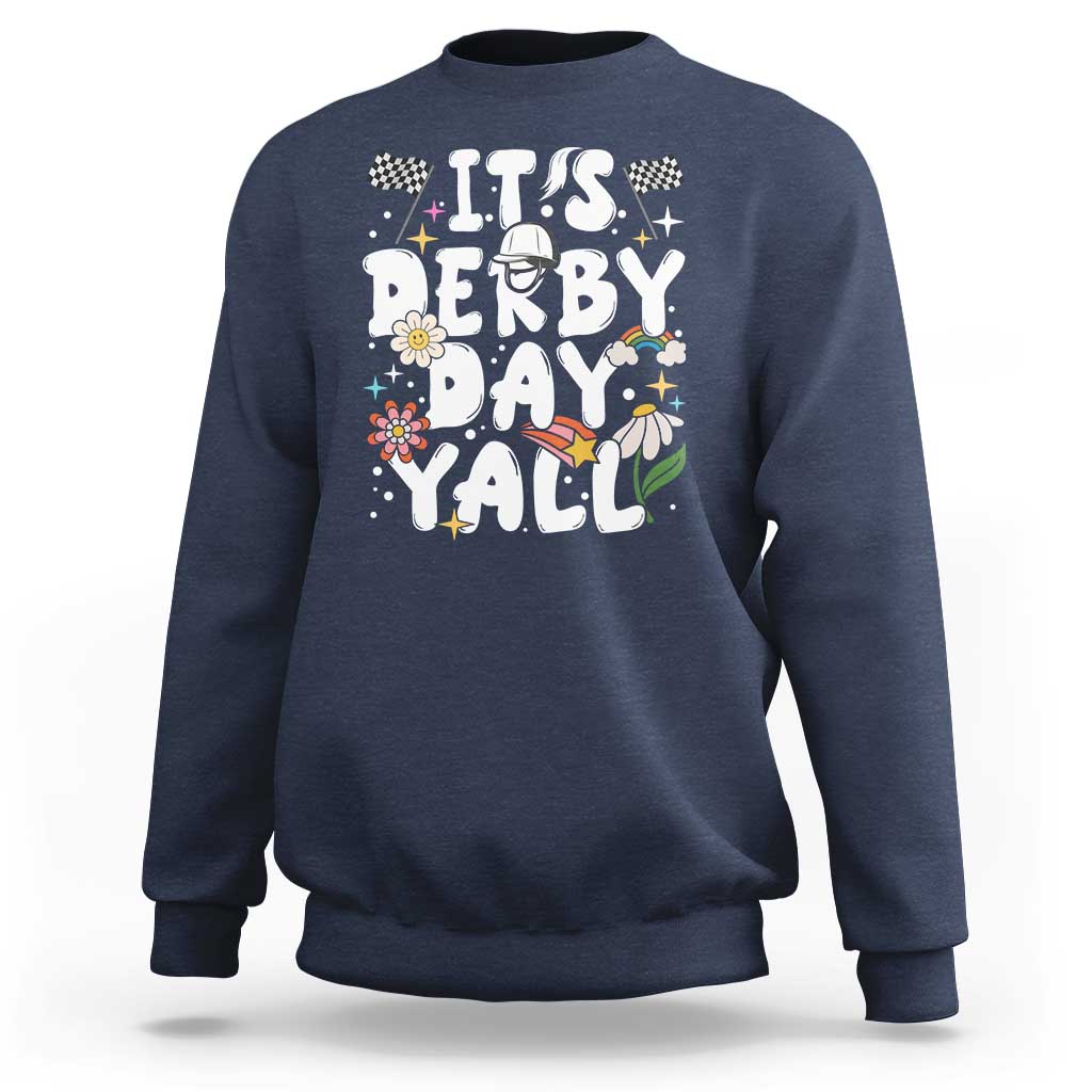 It's Derby Day Y'All Sweatshirt Retro Groovy KY Horse Racing