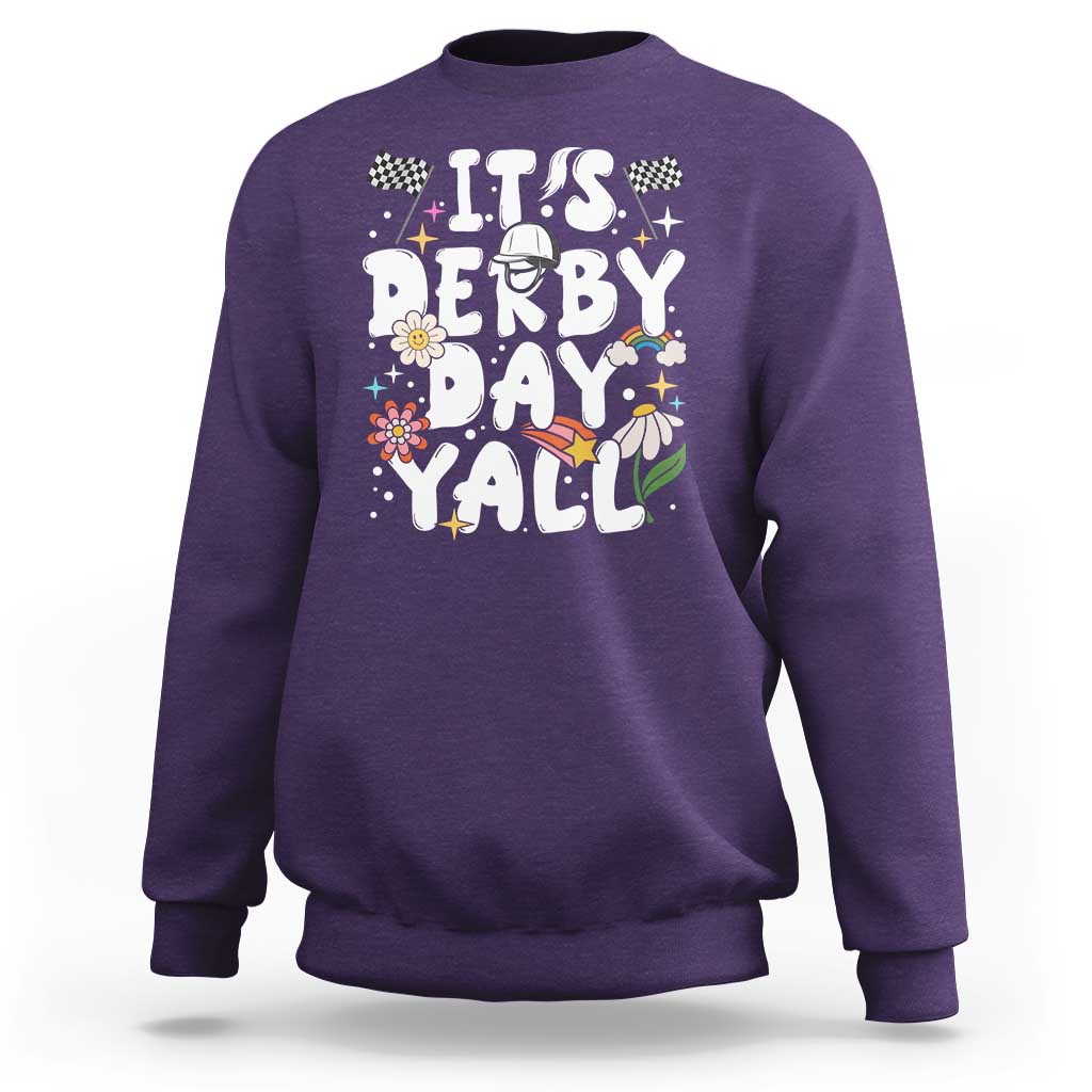 It's Derby Day Y'All Sweatshirt Retro Groovy KY Horse Racing