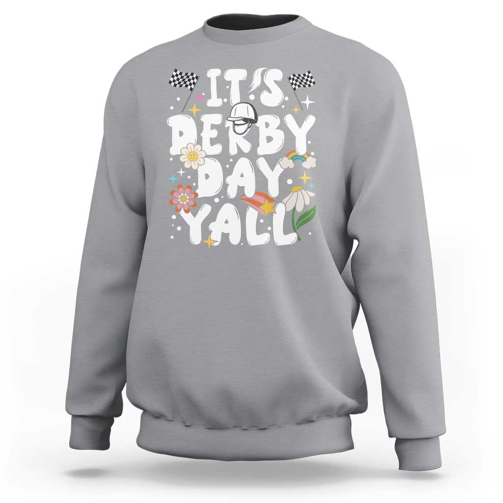 It's Derby Day Y'All Sweatshirt Retro Groovy KY Horse Racing