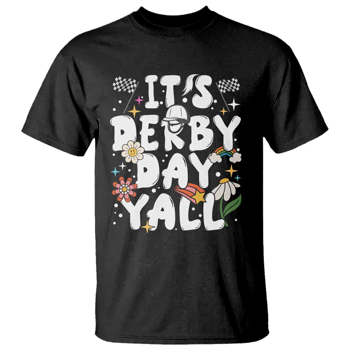 It's Derby Day Y'All T Shirt Retro Groovy KY Horse Racing