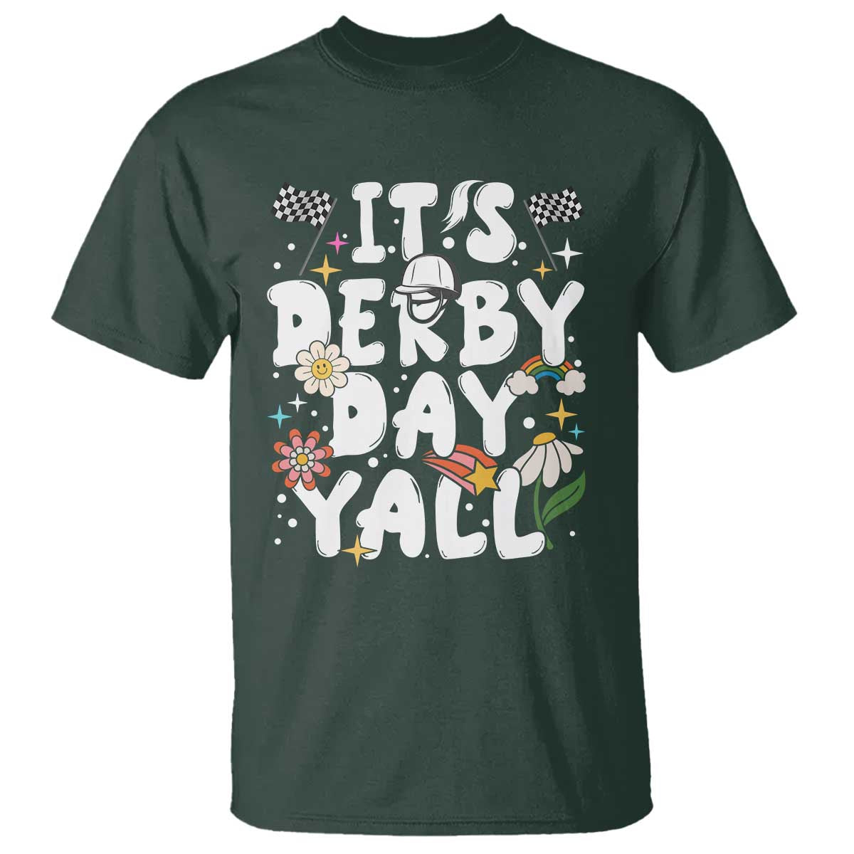 It's Derby Day Y'All T Shirt Retro Groovy KY Horse Racing