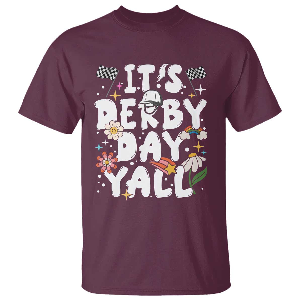 It's Derby Day Y'All T Shirt Retro Groovy KY Horse Racing