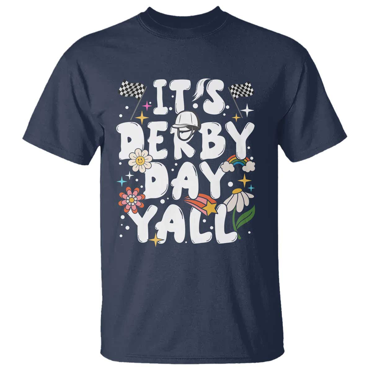 It's Derby Day Y'All T Shirt Retro Groovy KY Horse Racing