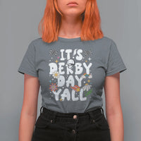 It's Derby Day Y'All T Shirt For Women Retro Groovy KY Horse Racing