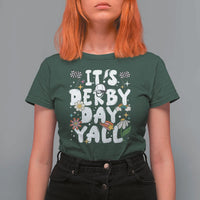 It's Derby Day Y'All T Shirt For Women Retro Groovy KY Horse Racing