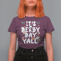 It's Derby Day Y'All T Shirt For Women Retro Groovy KY Horse Racing