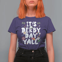 It's Derby Day Y'All T Shirt For Women Retro Groovy KY Horse Racing