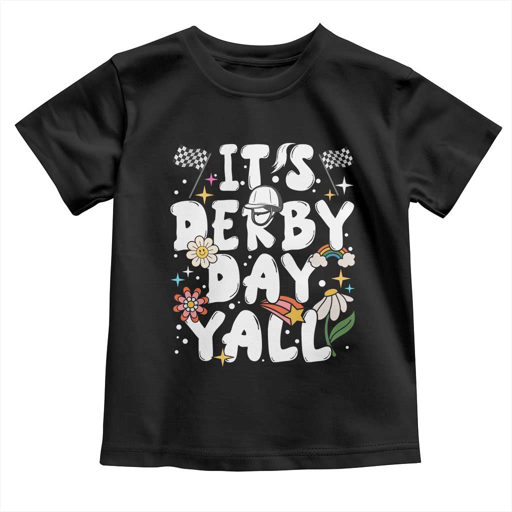 It's Derby Day Y'All Toddler T Shirt Retro Groovy KY Horse Racing