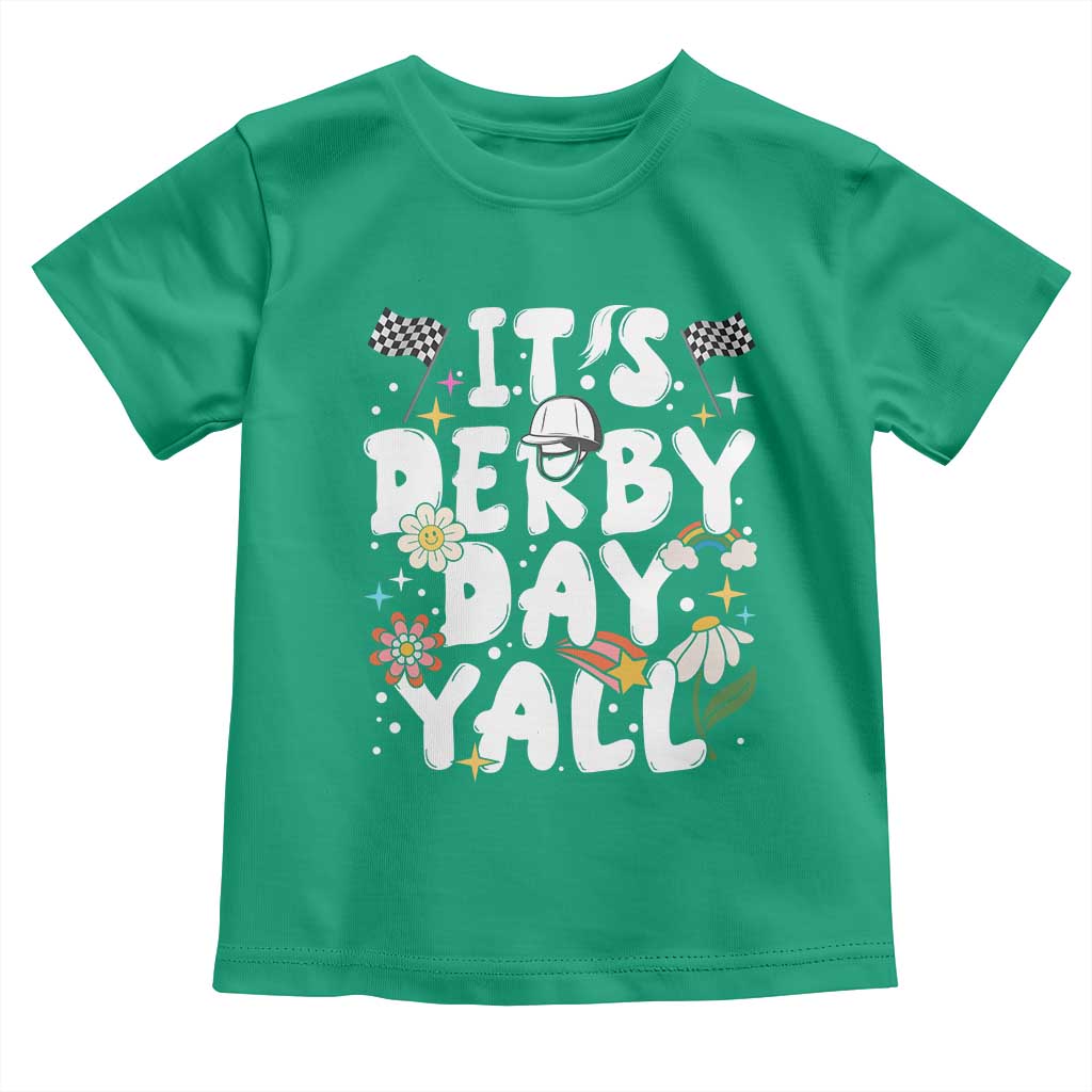 It's Derby Day Y'All Toddler T Shirt Retro Groovy KY Horse Racing
