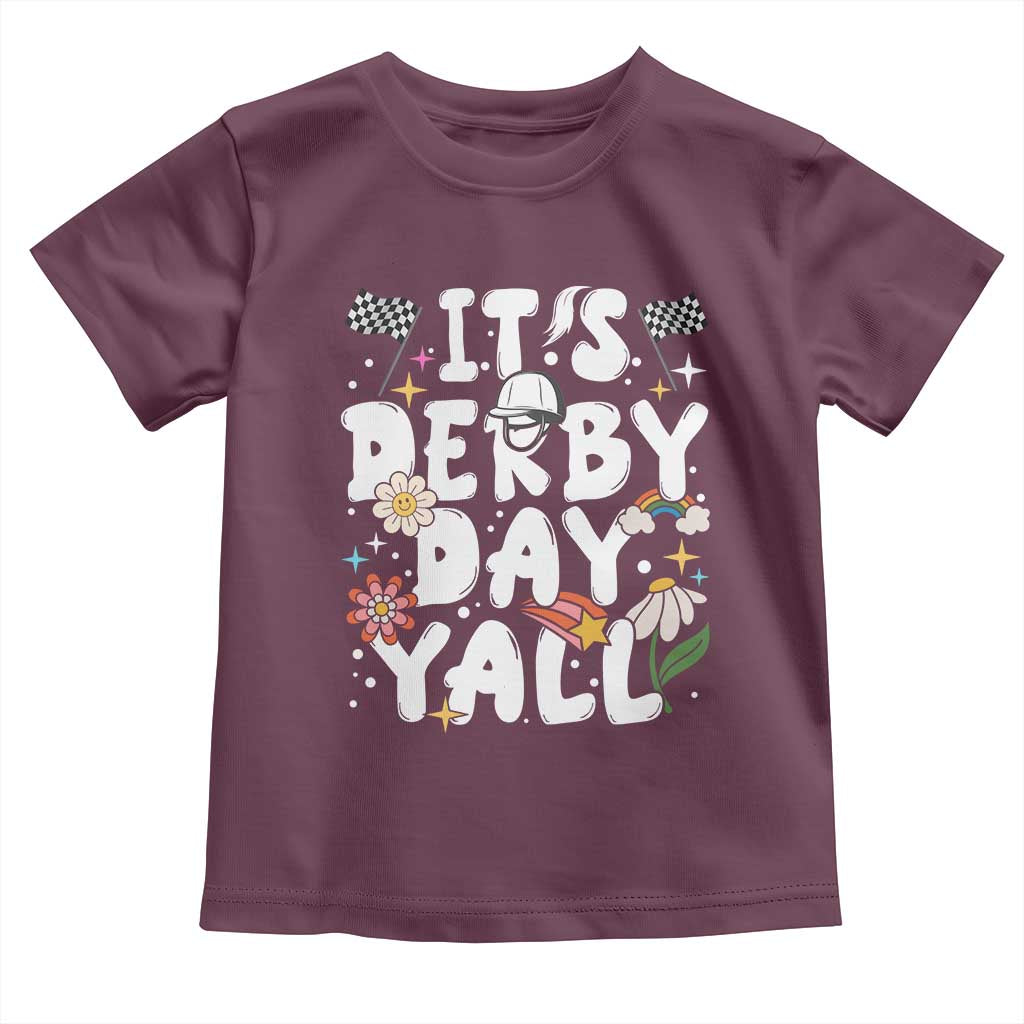 It's Derby Day Y'All Toddler T Shirt Retro Groovy KY Horse Racing