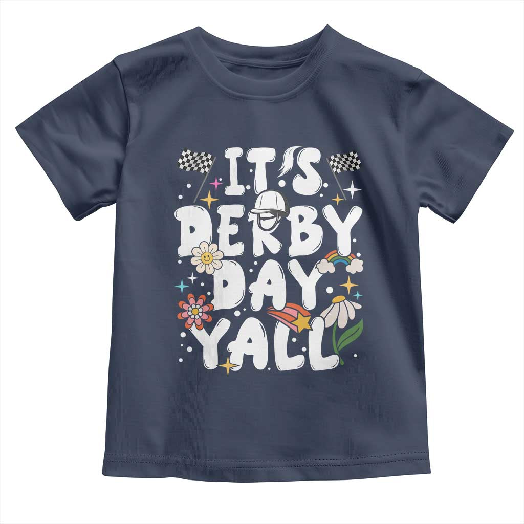 It's Derby Day Y'All Toddler T Shirt Retro Groovy KY Horse Racing