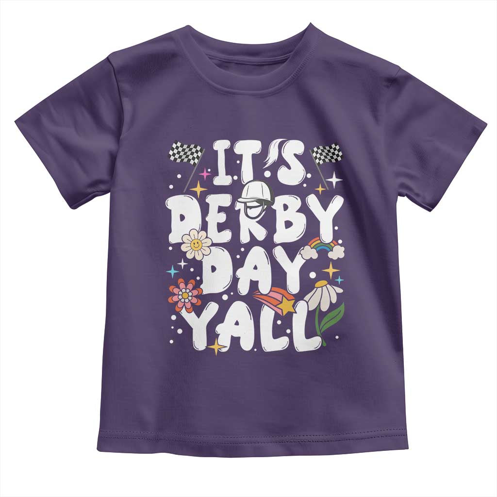 It's Derby Day Y'All Toddler T Shirt Retro Groovy KY Horse Racing