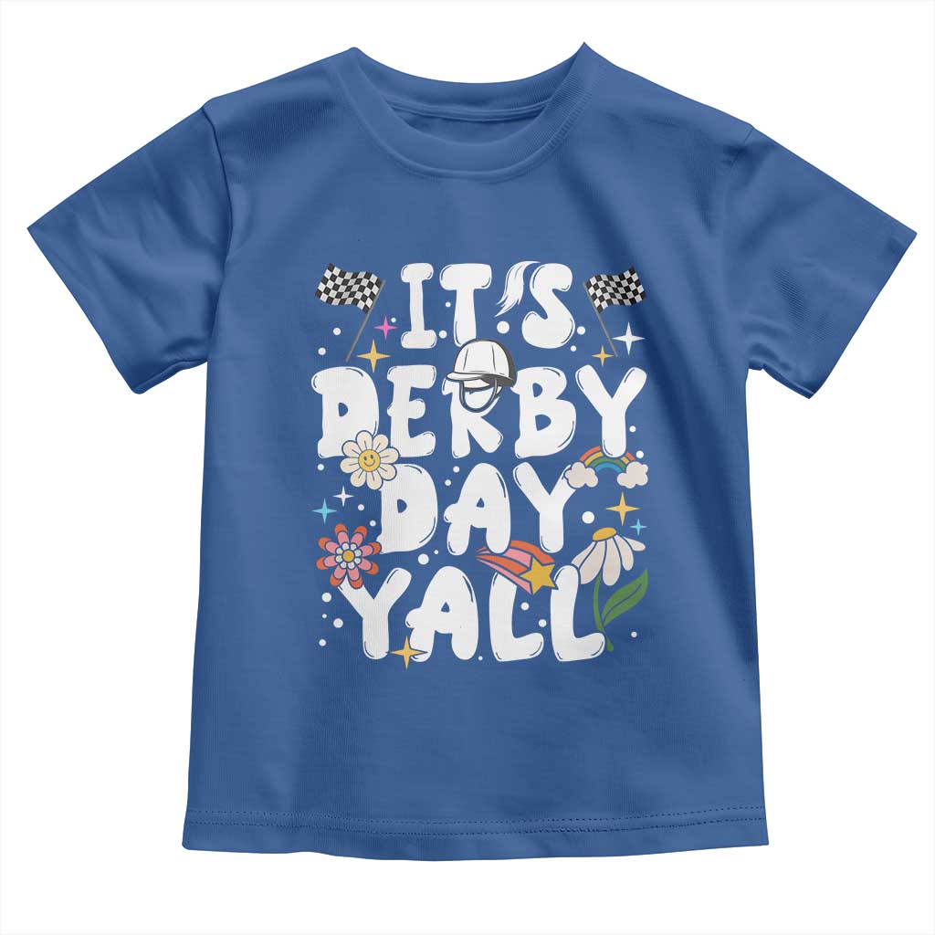 It's Derby Day Y'All Toddler T Shirt Retro Groovy KY Horse Racing