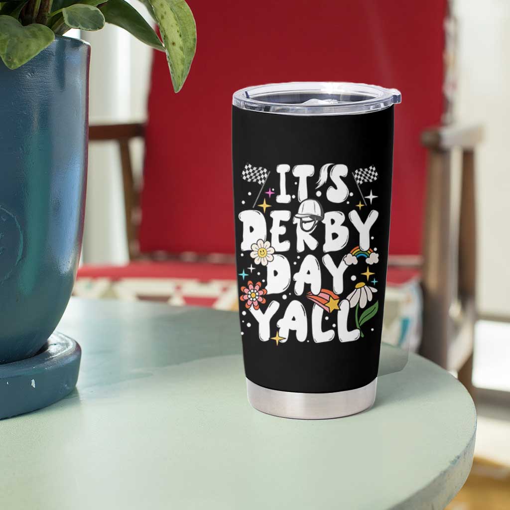 It's Derby Day Y'All Tumbler Cup Retro Groovy KY Horse Racing